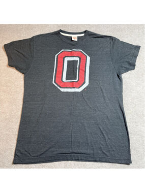 Homage Ohio State Shirt Mens XL Gray Block O Tri-Blend Buckeye Graphic Tee